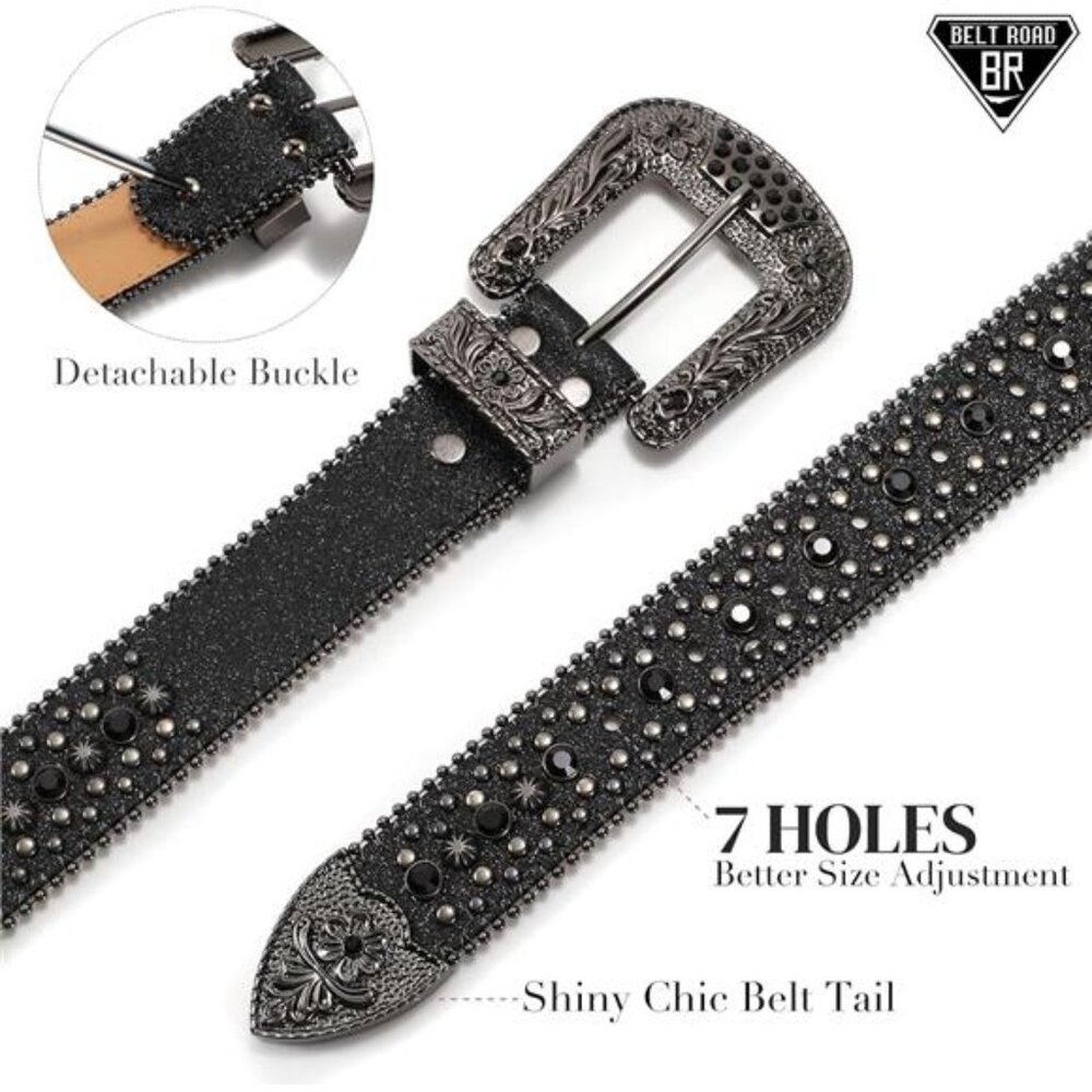 Rhinestone Belt Goth Bling Belts - Picture 4 of 6